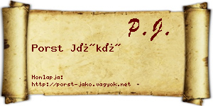 Porst Jákó névjegykártya
